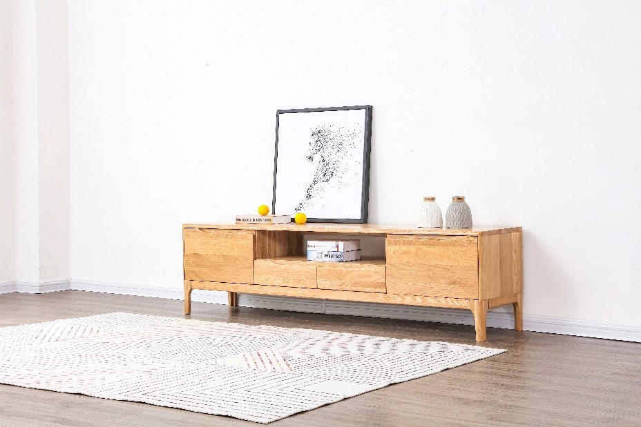 Nara American Oak Wood TV Console