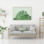 Botanical-Monstera-Leaves-Wall-Art-Print-with-Frame-2