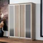 jamal_modular_sliding_wardrobe-black_glass-cappucino_wood-white_frame-lifestyle-2