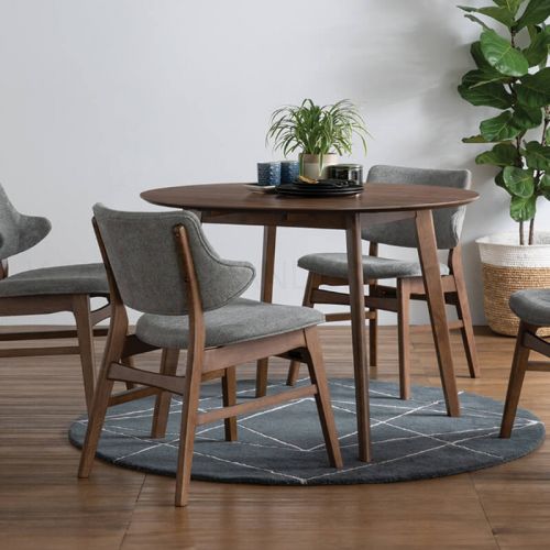 Natural wooden extendable dining table